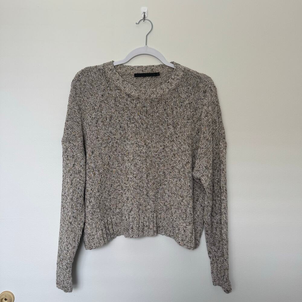 Jenni Kayne Women's Marled Knit Crewneck Cotton Silk Pullover Sweater Size Med